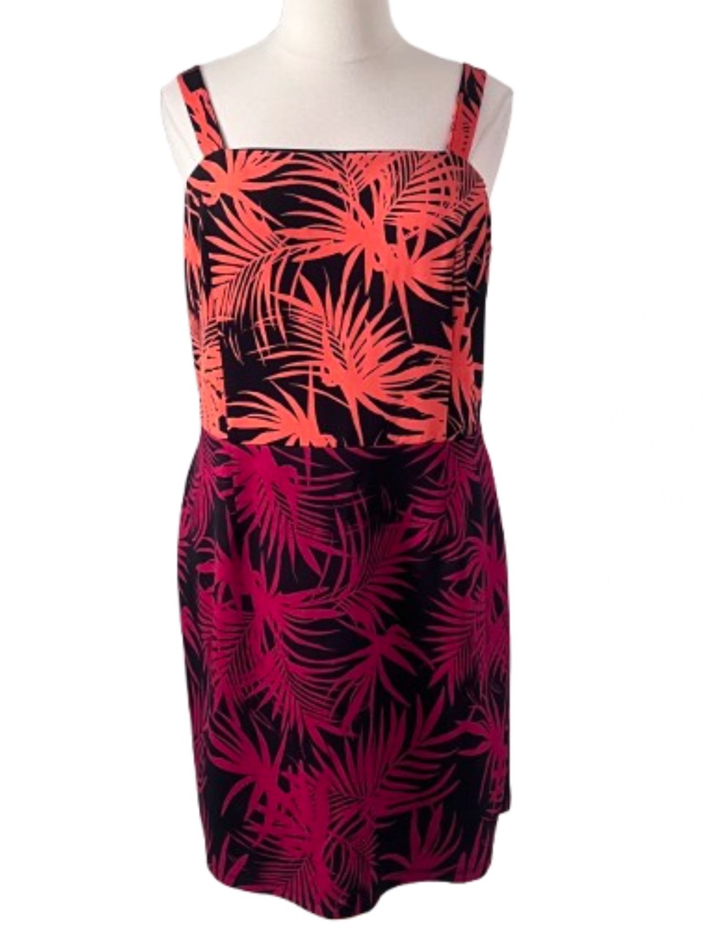 Sleeveless Midi Tropical Print Dress